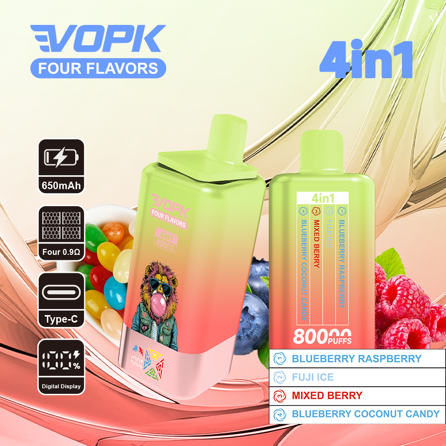 Alternative view of VOPK Four flavors 80000puffs Vape